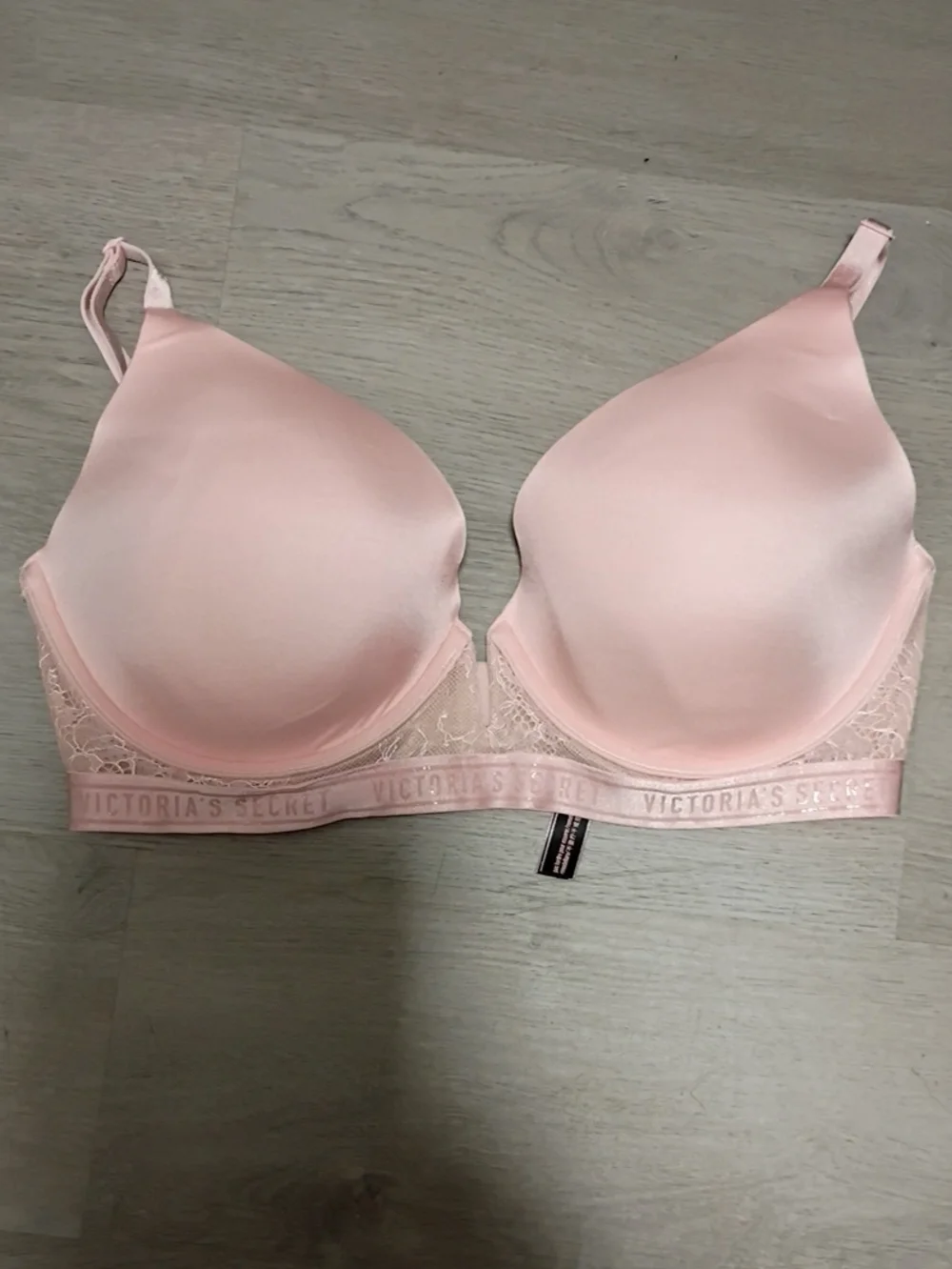 Victoria's Secret Blush Pink Smooth Lace-Trim T-Shirt Bra